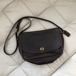 Vintage Dark Brown Coach Shoulder Bag